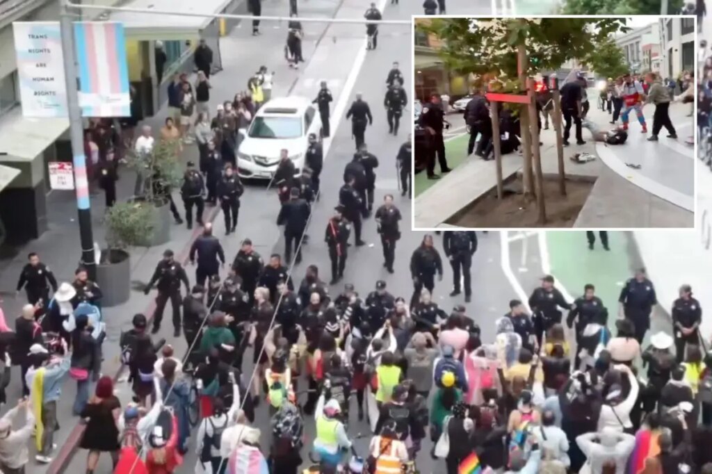 SF trans march turns violent as angry mob turns on cops and stomps police car