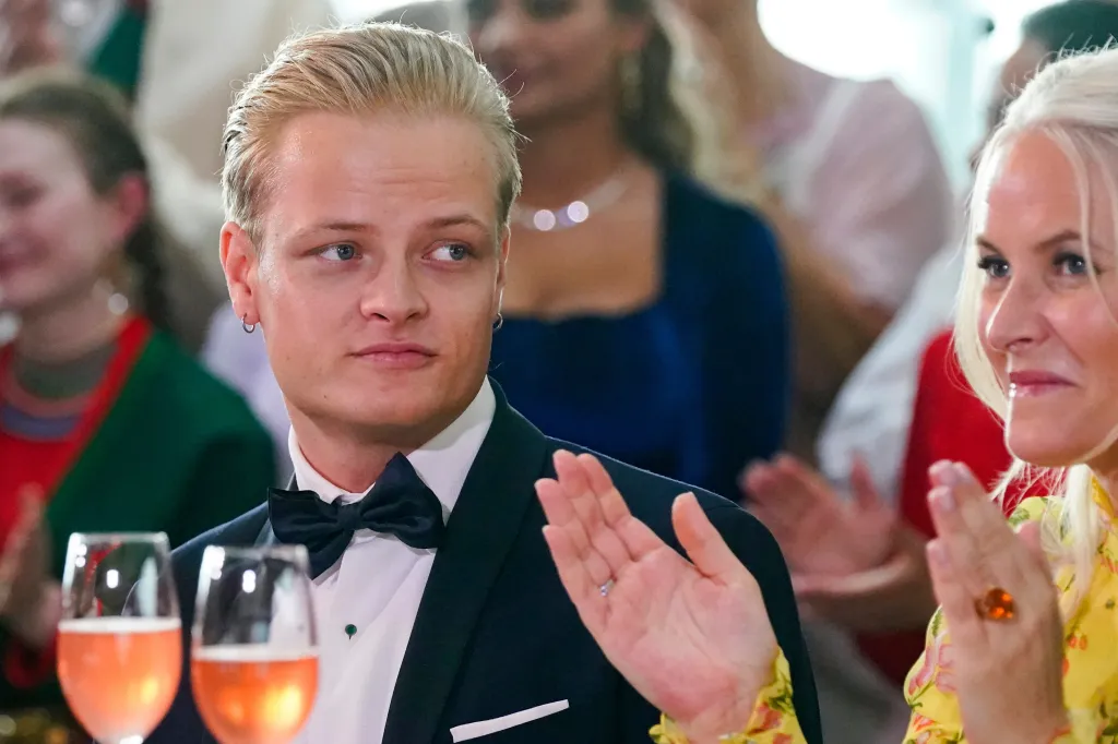 Norway's Marius Borg Hoiby and Crown Princess Mette-Marit at an event in Oslo.