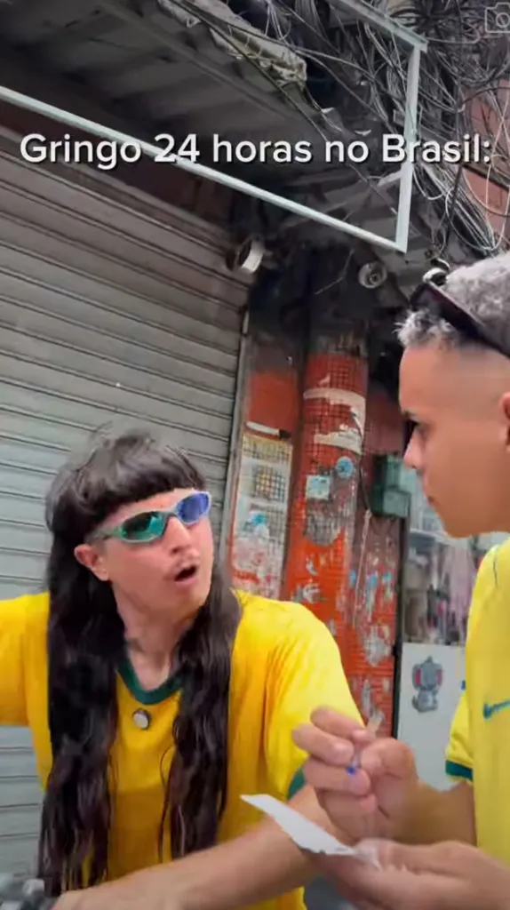 Oliver Tree in a mullet and sunglasses in Brazil.