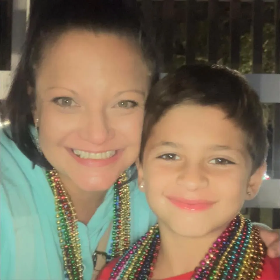 Jackie Almeida, mother of Asher Thompson, pictured with her son.