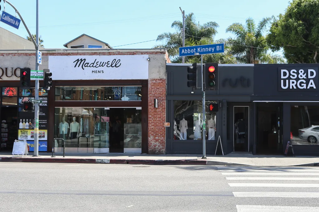 Madewell Men's store on Abbot Kinney Boulevard in Los Angeles, California.