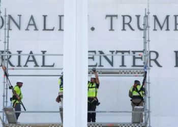 Workers remove Trump’s name from Kennedy Center following court order
