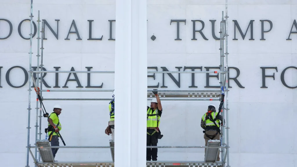 Workers remove Trump’s name from Kennedy Center following court order