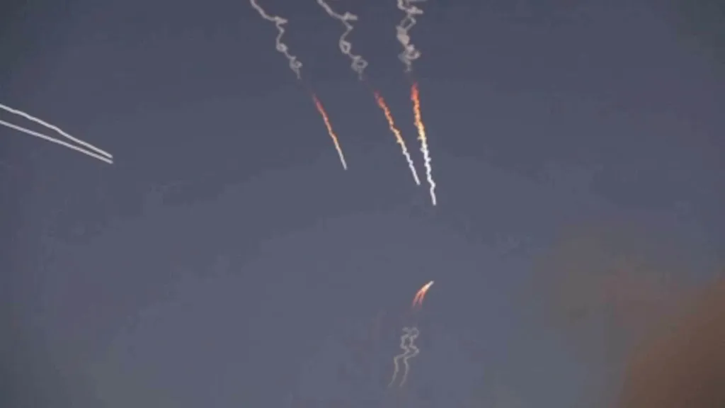 Iranian missiles are launched from Tehran on June 10, 2026.
