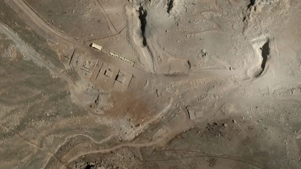 Aerial view of the Bakhtaran Missile Base, showing an underground missile site.