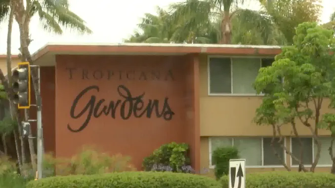 A photo of the Tropicana Gardens building.