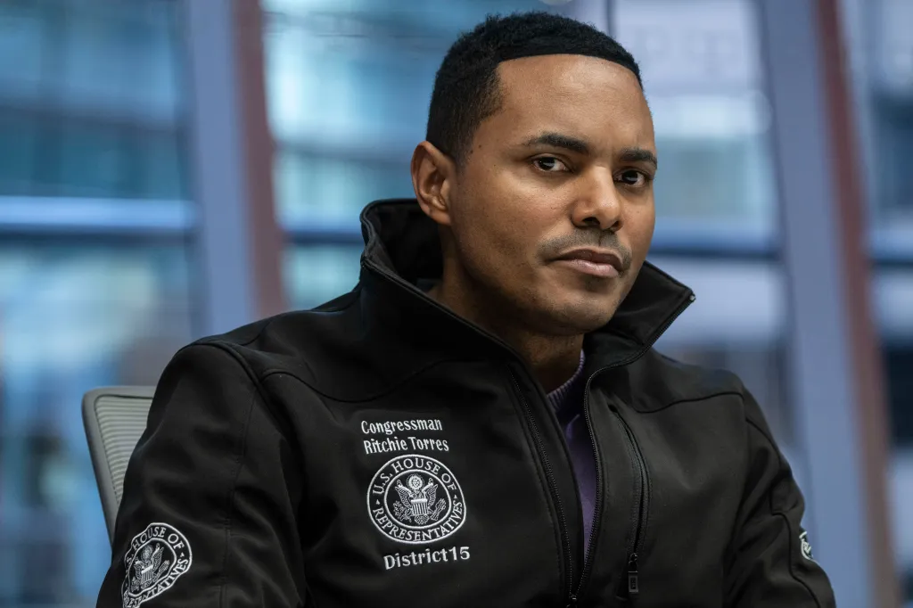 Representative Ritchie Torres, a Democrat from New York, during an interview.