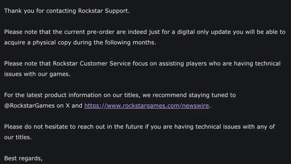 Rockstar Games Support GTA 6