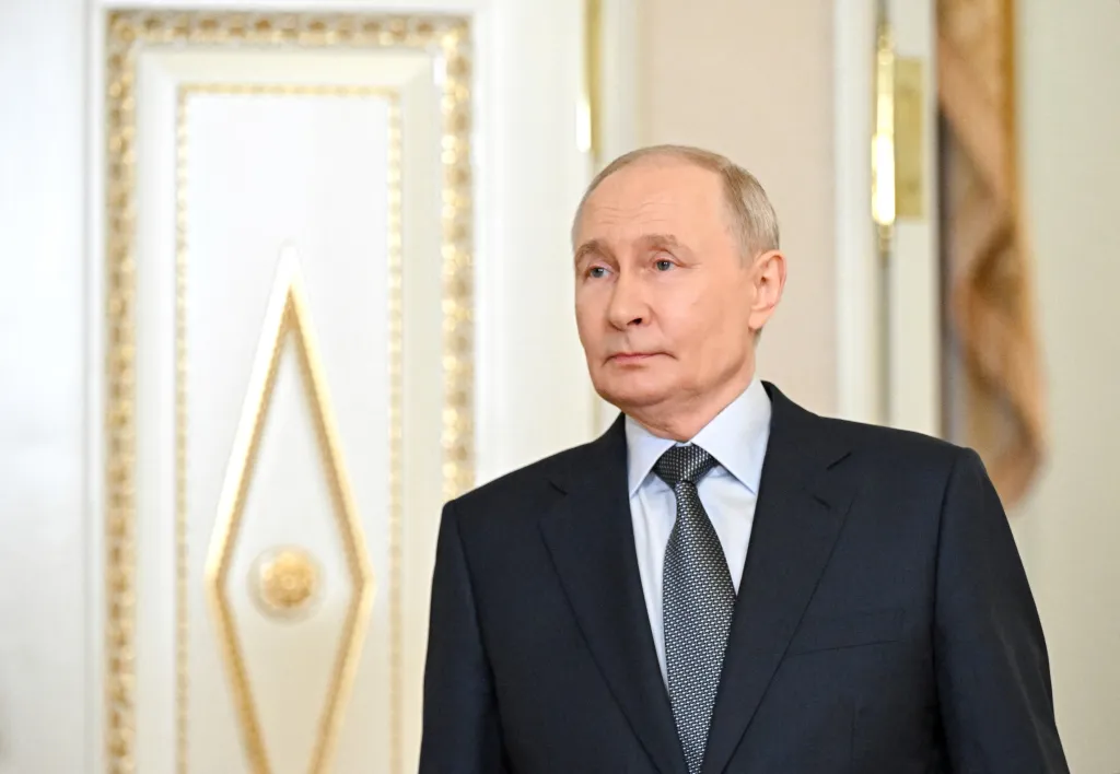 Russian President Vladimir Putin attends a meeting outside Saint Petersburg, Russia, on June 4, 2026.