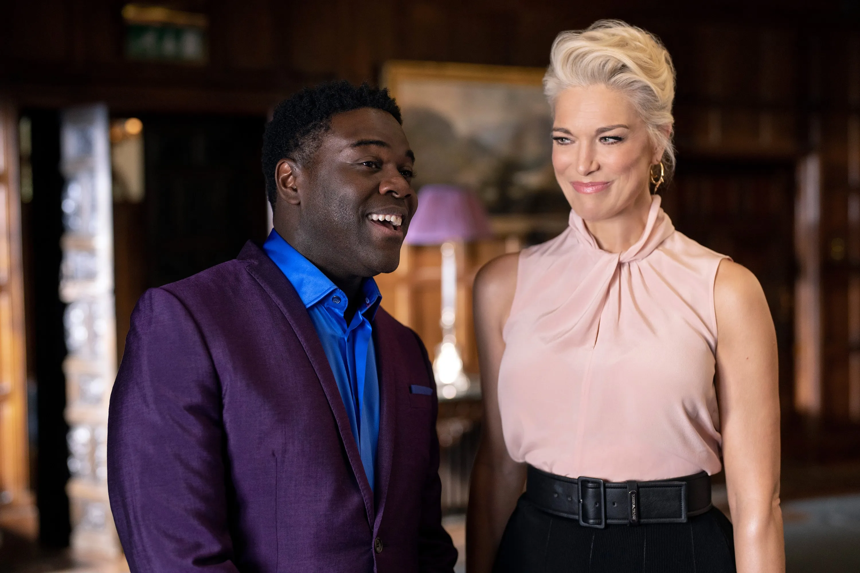 Hannah Waddingham and Sam Richardson in a still from 
