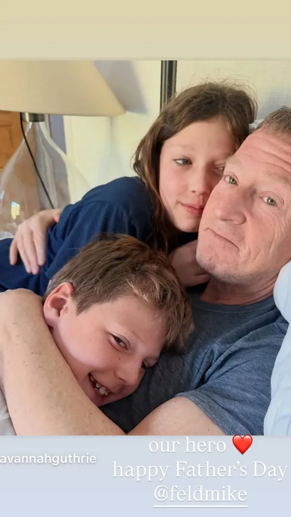 Michael Feldman with two children, captioned 