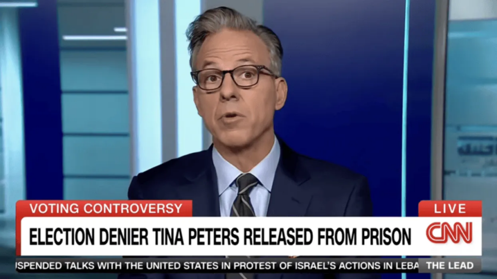 ‘Wow!’ Jake Tapper astounded by Tina Peters’ first interview after being freed from prison