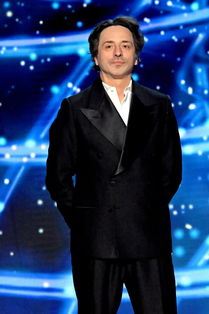 Sergey Brin speaking onstage at the 12th Breakthrough Prize Ceremony.