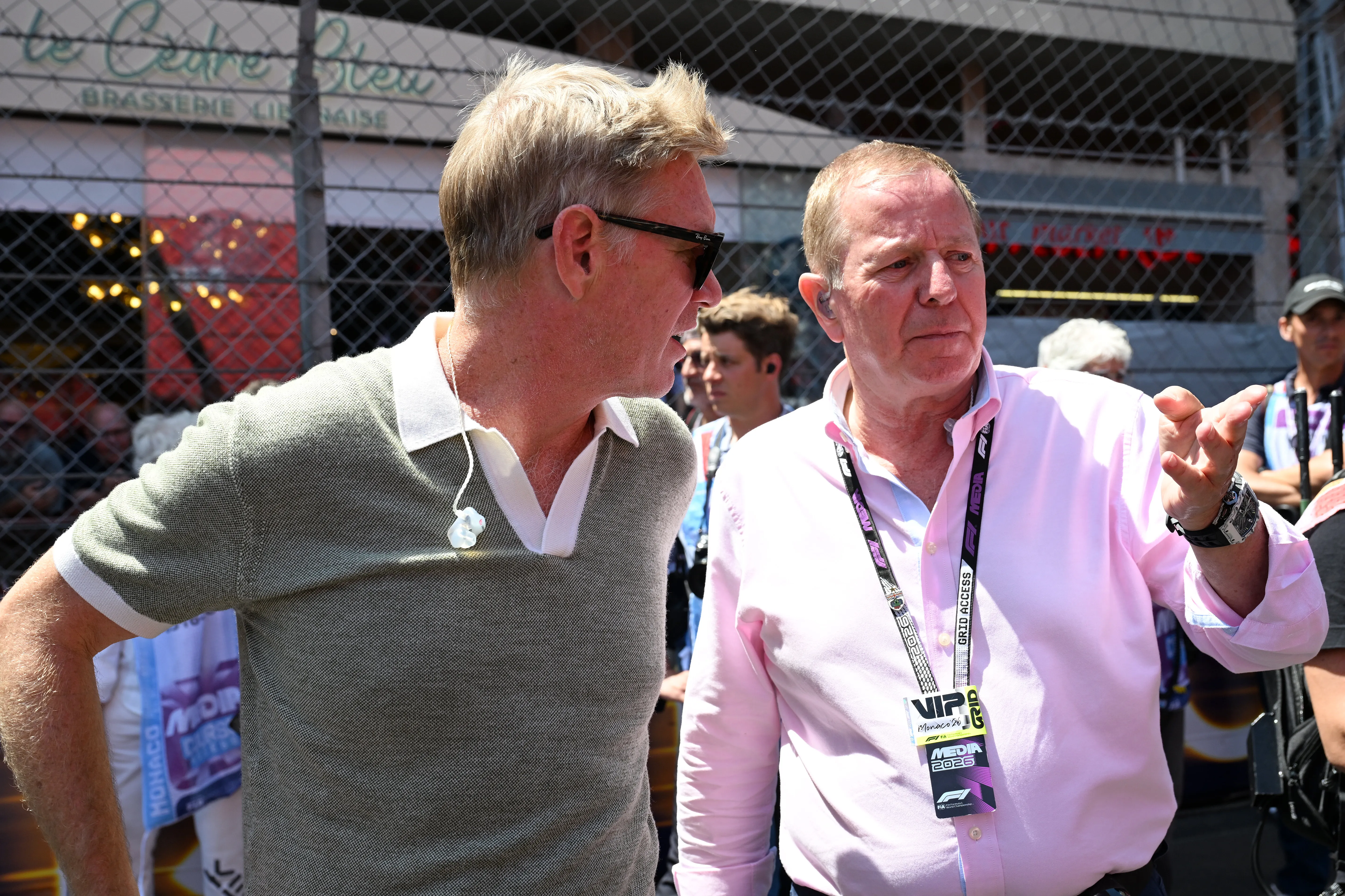 Simon Lazenby and Martin Brundle on the F1 Grand Prix of Monaco grid.