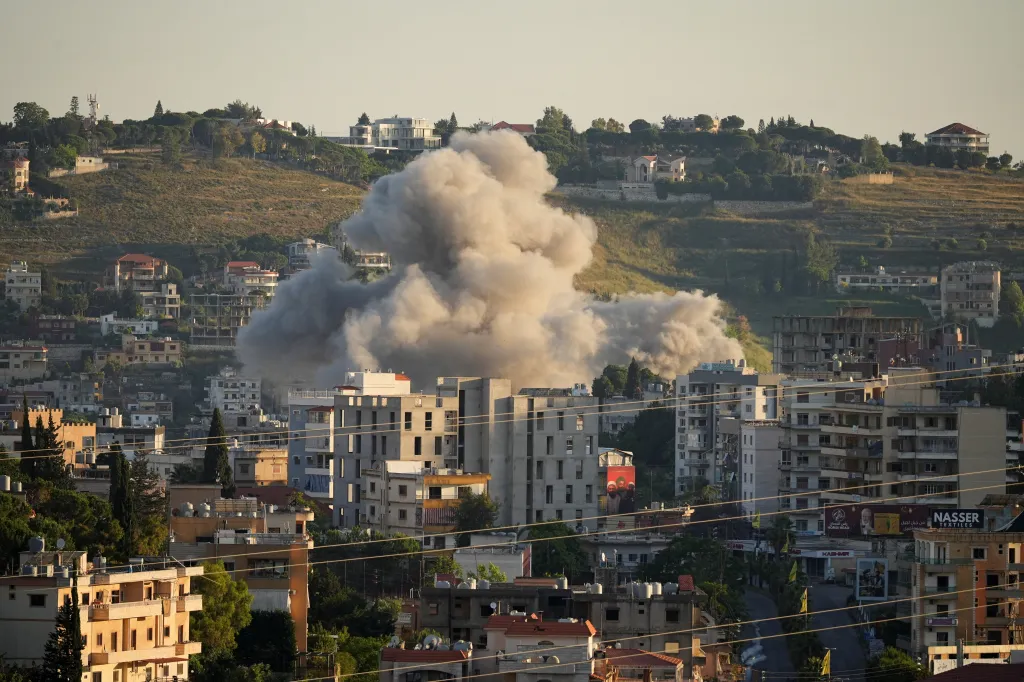 Smoke rising from southern Lebanon following an Israeli strike.