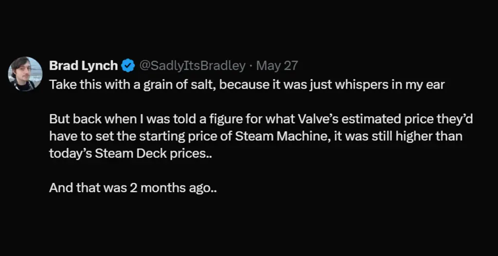 Steam Machine Price Rumor