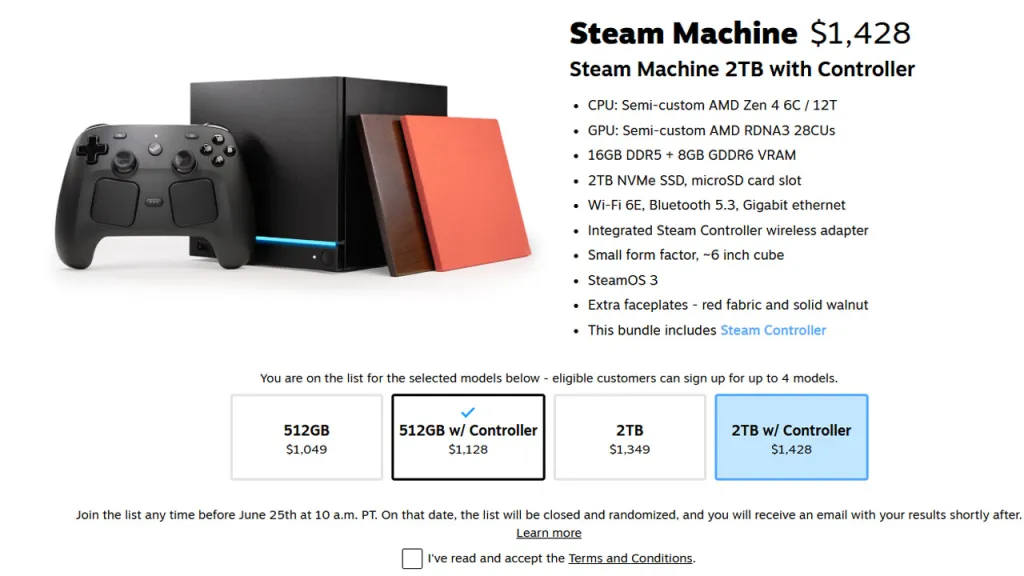 Steam Machine Prices Page