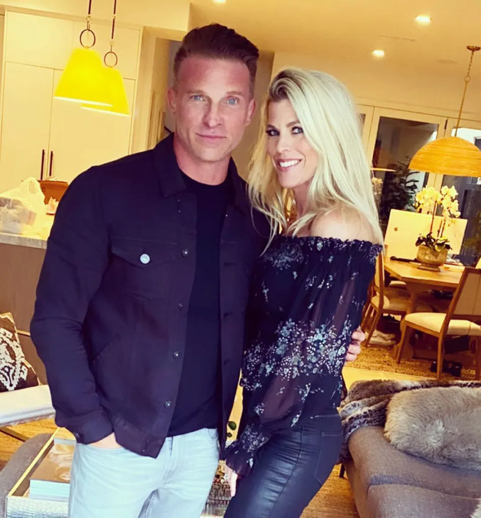 Steve Burton and Sheree Burton posing together indoors.