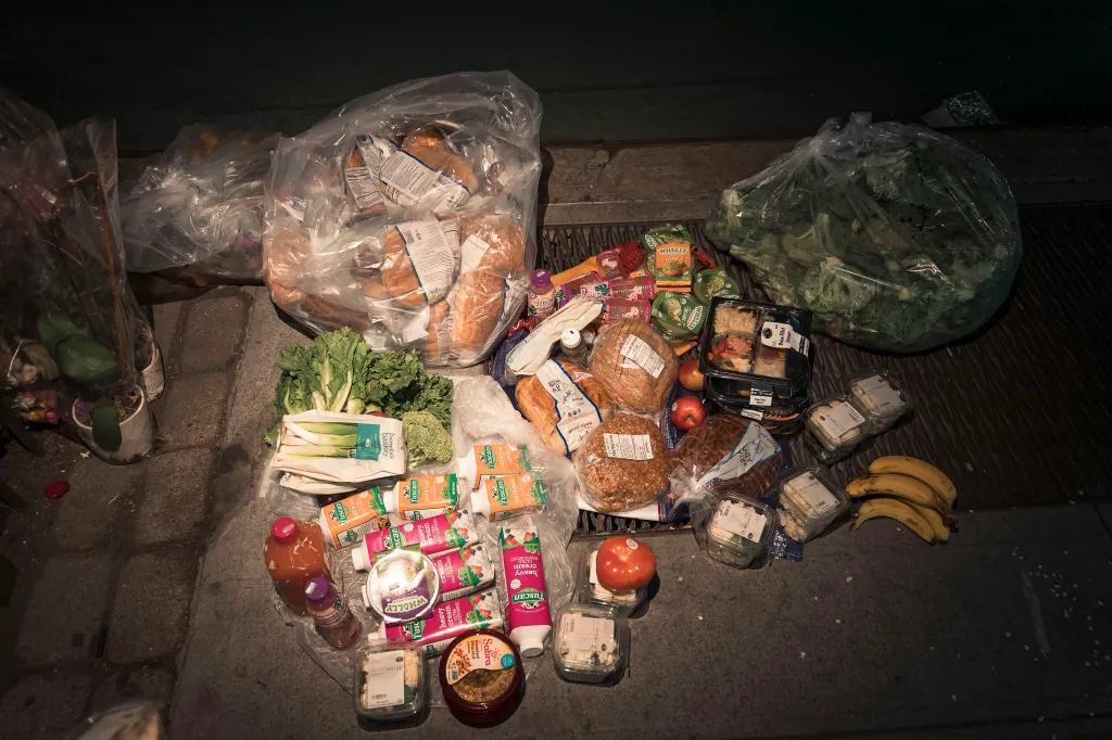 The spoils of a dumpster dive.