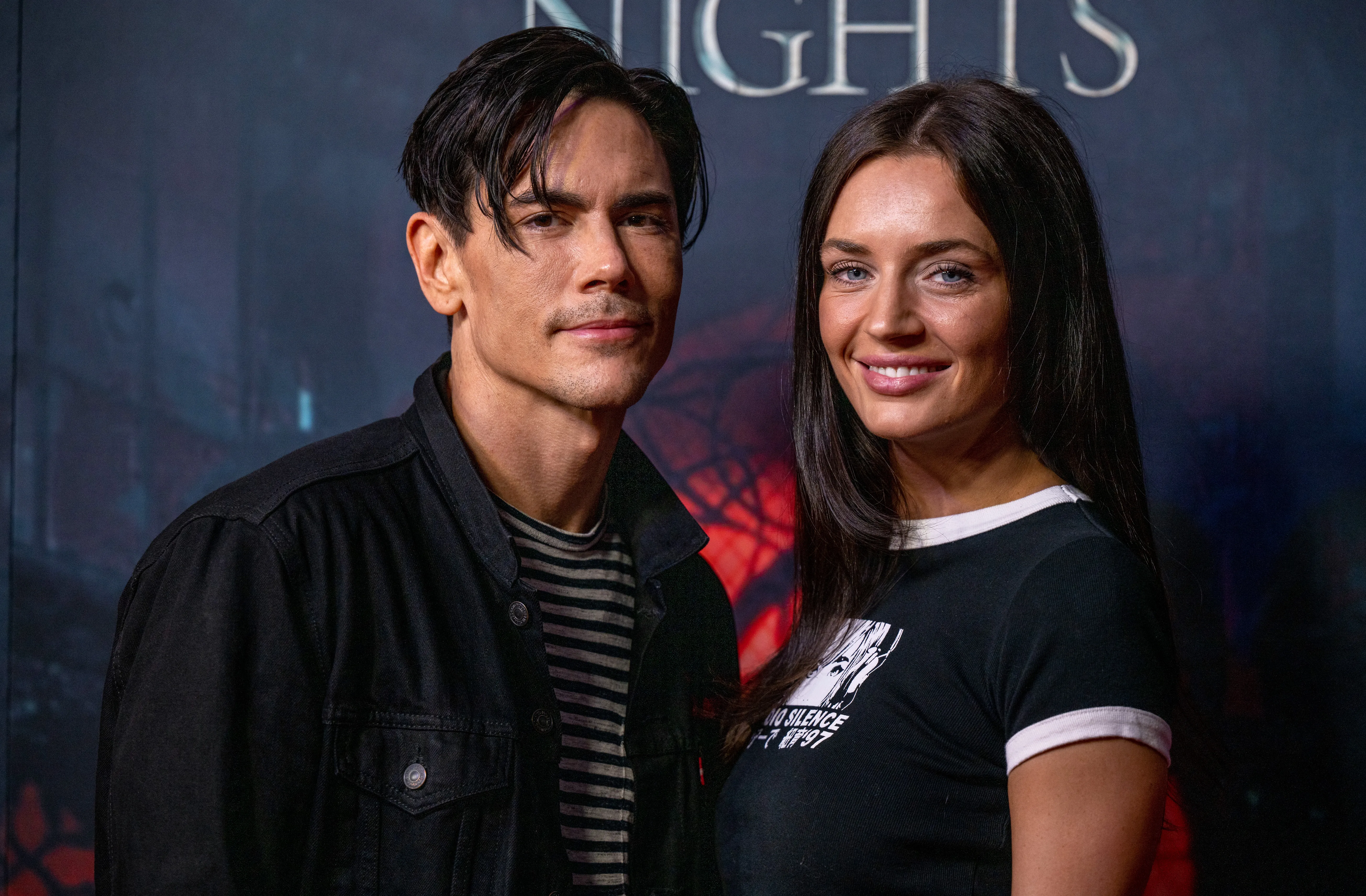 Television personality Tom Sandoval and model Victoria Lee Robinson smiling.
