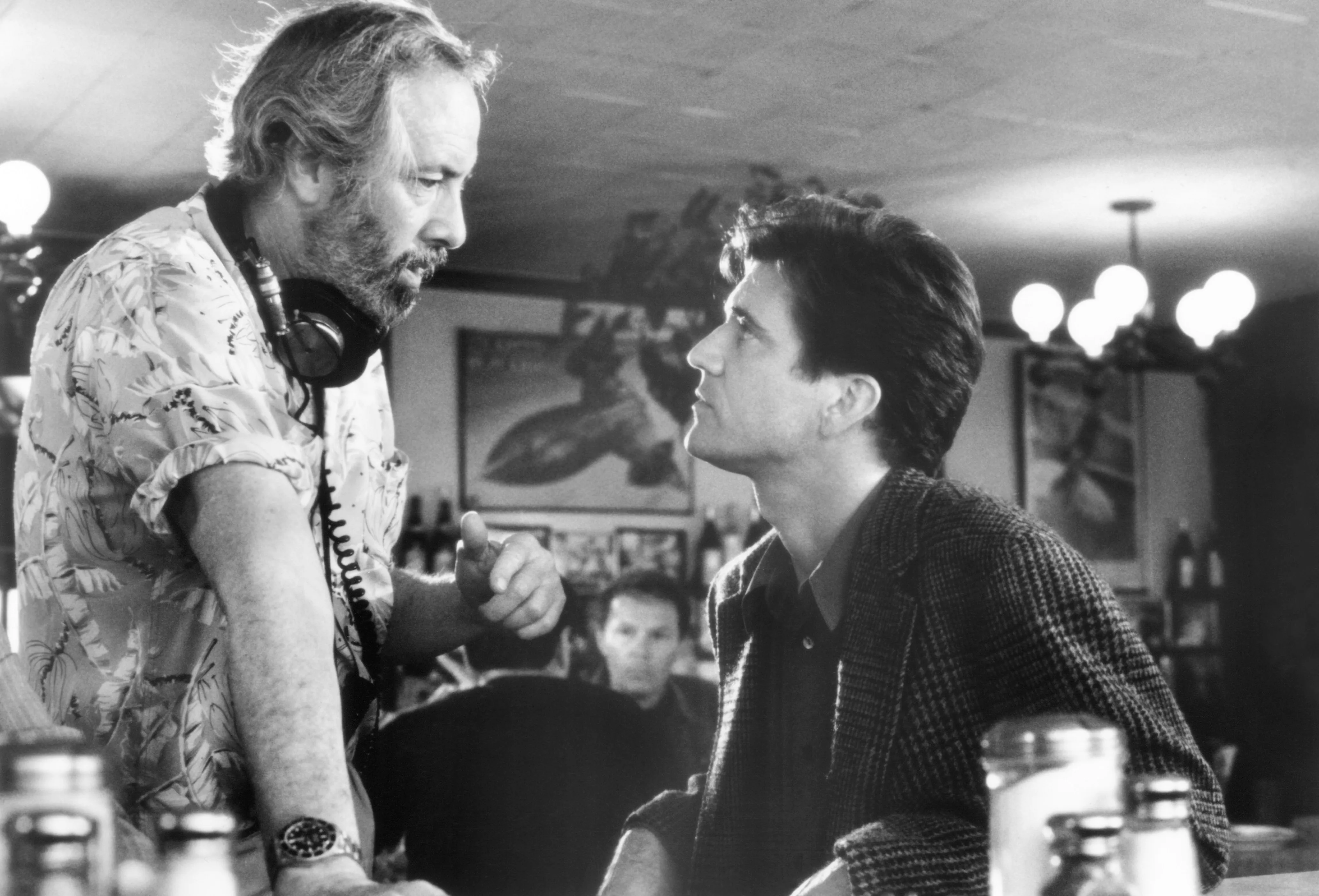 Robert Towne, Mel Gibson on the set of 