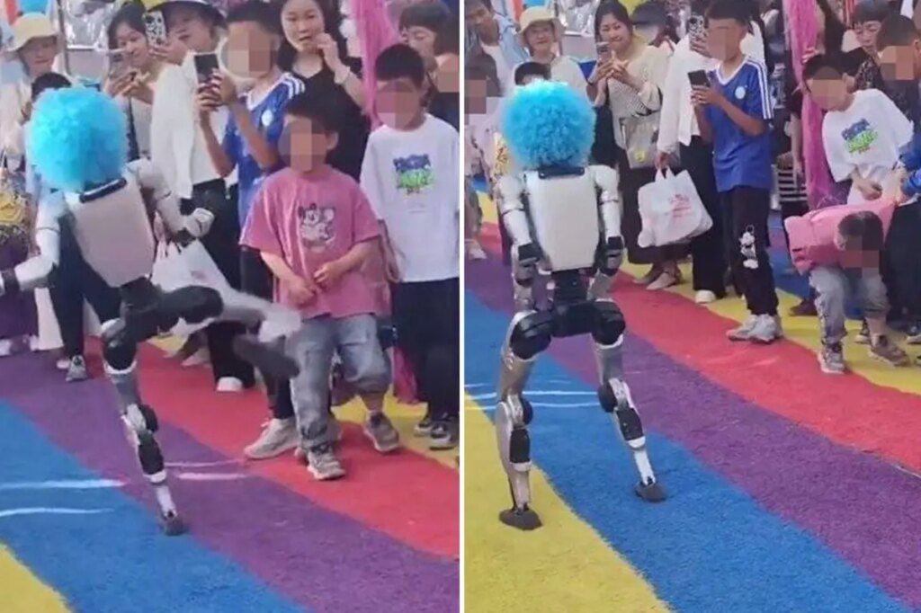 Robot revolt? Viral footage shows humanoid bot KICKING child during live demo