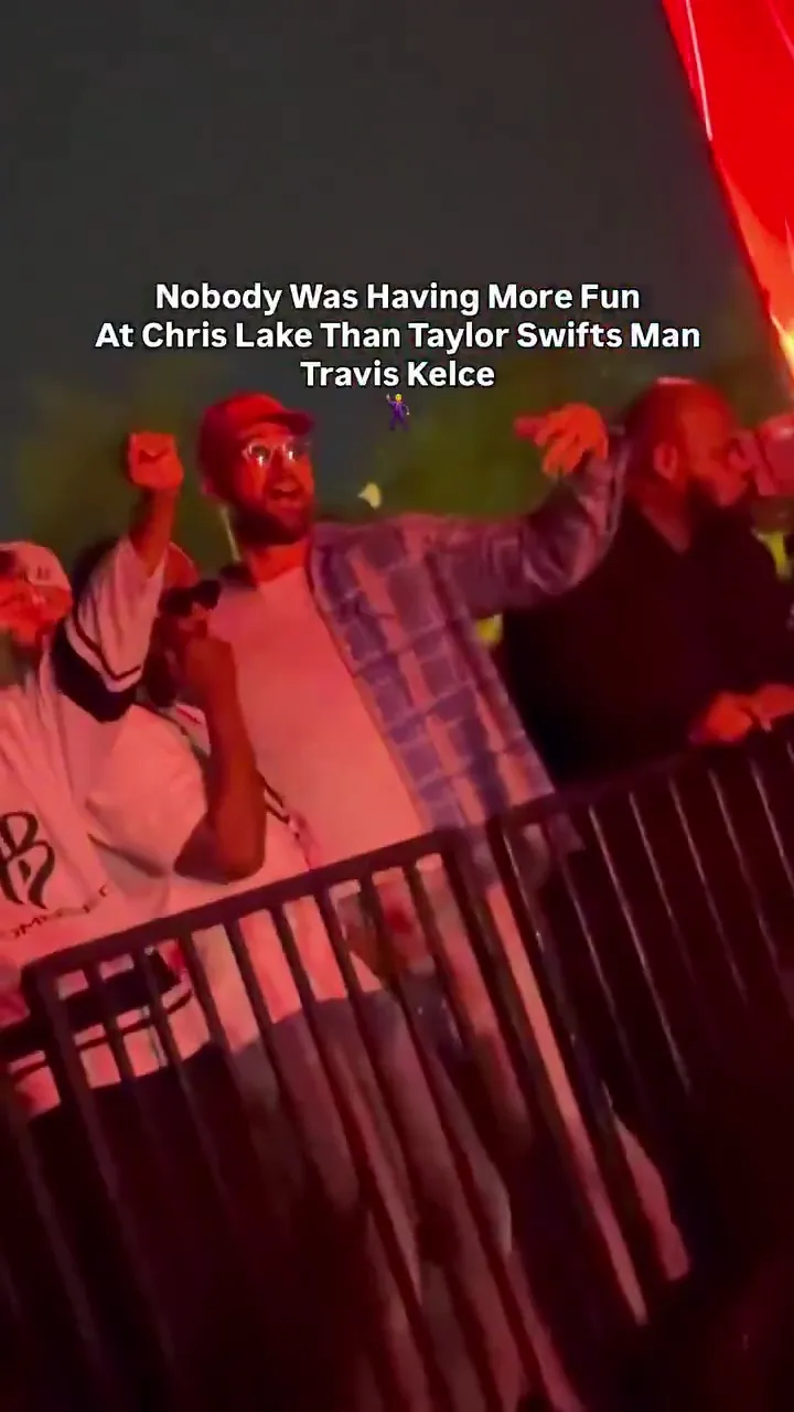 Travis Kelce at a concert with friends.