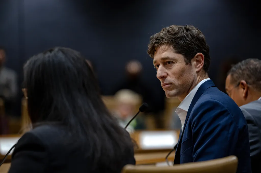 Minneapolis Mayor Jacob Frey attends a hearing at the Minnesota Senate Building on Jan. 16, 2026.