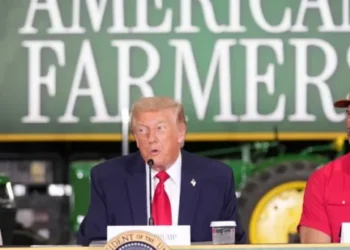 Trump cuts interview short as rain pounds metal barn roof and he clashes with host
