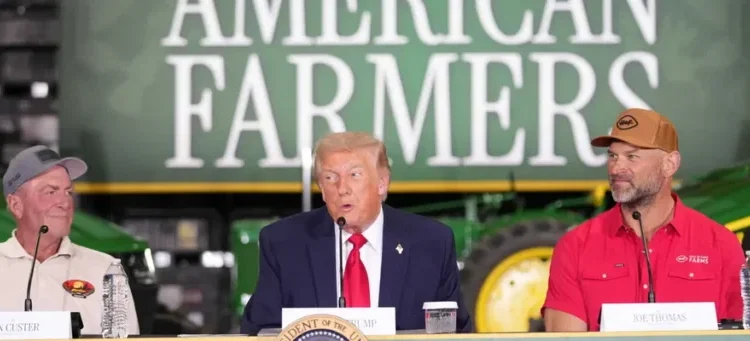 Trump cuts interview short as rain pounds metal barn roof and he clashes with host