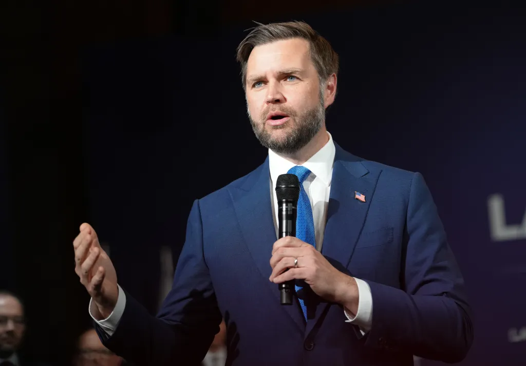 Vice President JD Vance makes an opening statement at the start of a quadrilateral meeting between the US, Iran, Pakistan, and Qatar at the Buergenstock Resort Lake Lucerne, near Stansstad, Switzerland, on June 21, 2026.