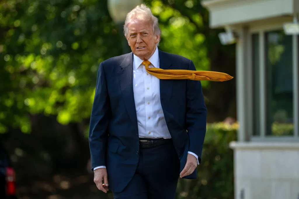 Donald Trump departing the White House for Beijing, China.