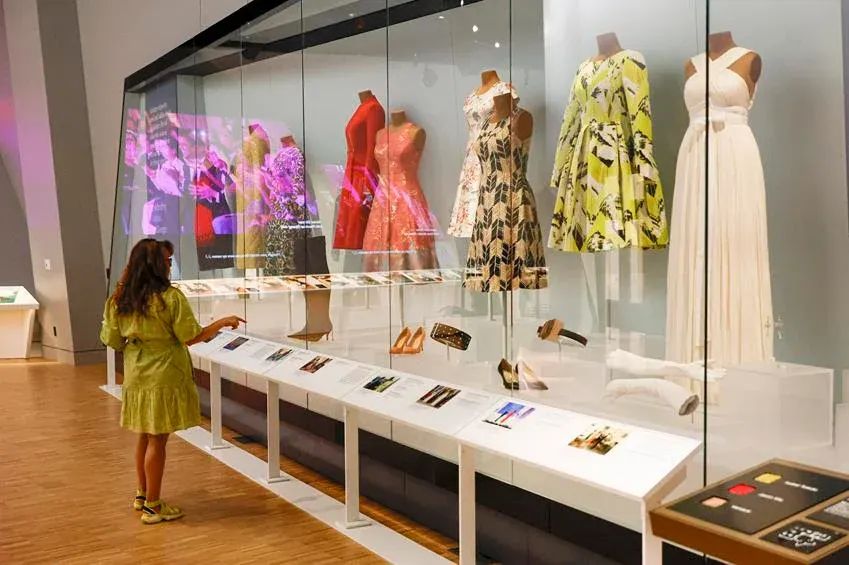 Michelle Obama dresses on display at the Obama Presidential Center Campus. Source: Getty