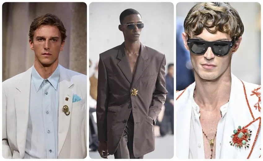 Giorgio Armani, Saint Laurent and Dolce & Gabbana men's Spring 2027. Source: Getty
