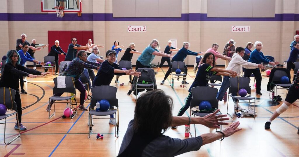 Playing hip-hop or Doris Day, older exercise instructors can speak their peers’ language