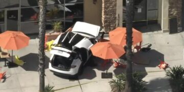 Woman pinned under Tesla in fatal crash at Simi Valley shopping center