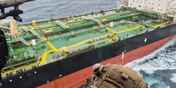 Macron says French Navy, backed by the U.K., intercepted a sanctioned tanker from Russia