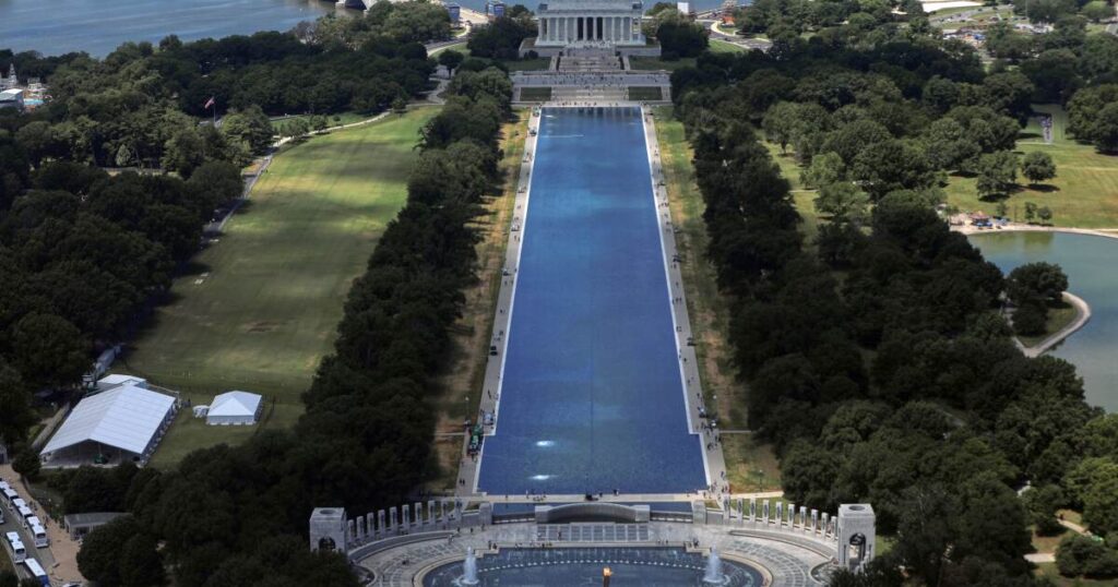 Reflecting Pool liner was cut with a sharp knife or razor, National Park Service says