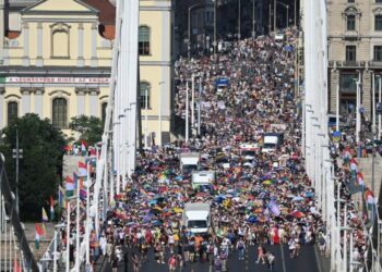 Tens of thousands march in the first Budapest Pride since Orbán ouster