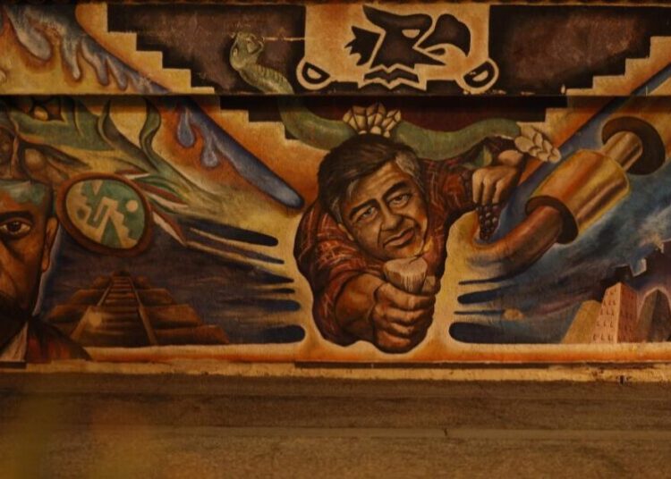 On the avenue that bears César Chávez’s name, murals honoring him remain — for now