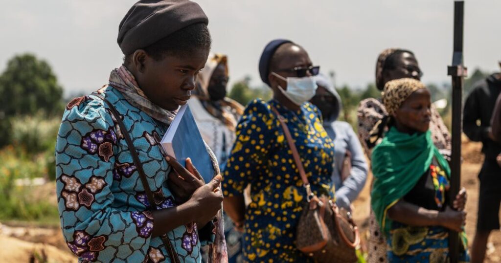 Mourners bury a 6-month-old Ebola victim in Congo outbreak’s third orphanage death