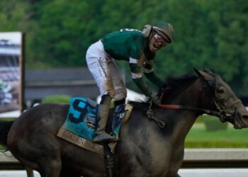 Kentucky Derby winner Golden Tempo wins the 158th running of the Belmont Stakes