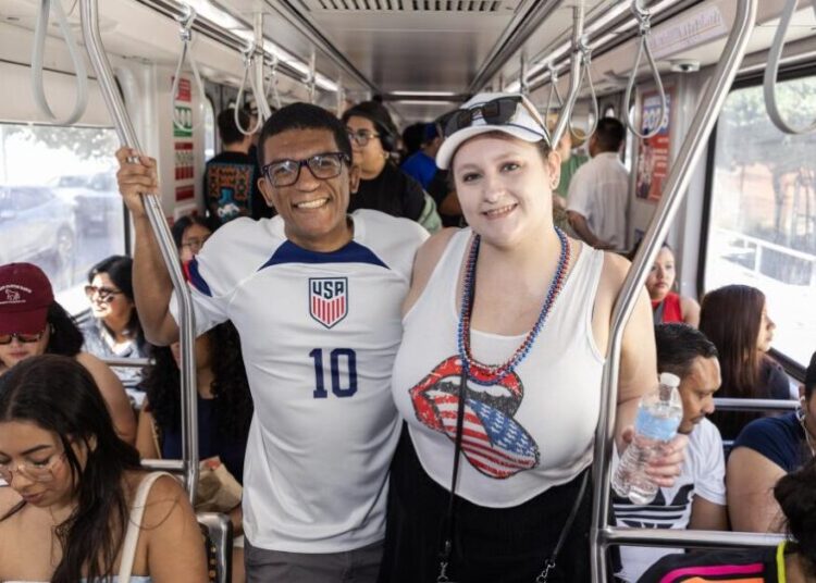 Passengers ‘Ride the D’ — and other Metro lines — in droves as World Cup mania sweeps SoCal