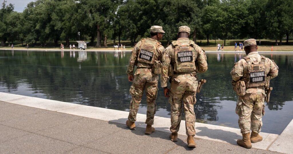 Patrols and nanobubbles continue at the Reflecting Pool as Trump looks for a renovation do-over