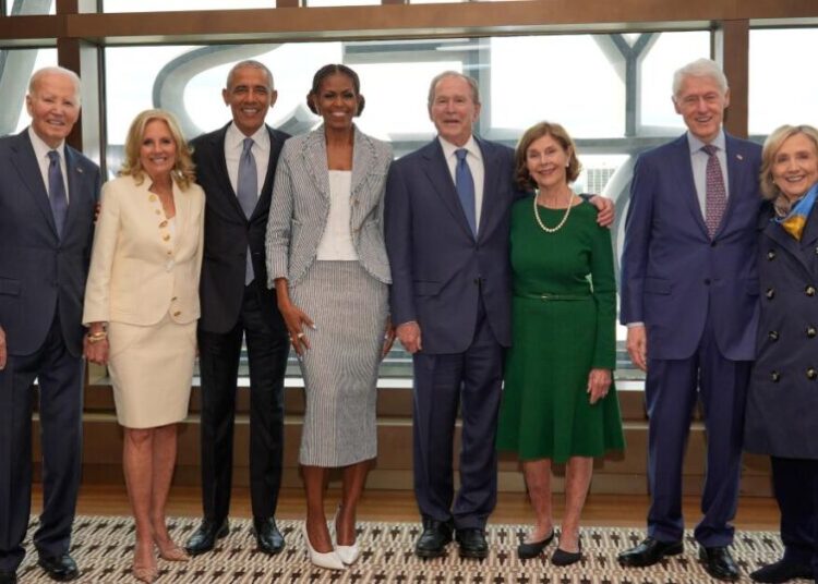 Springsteen, Bono and Stevie Wonder help the Obamas open their presidential museum