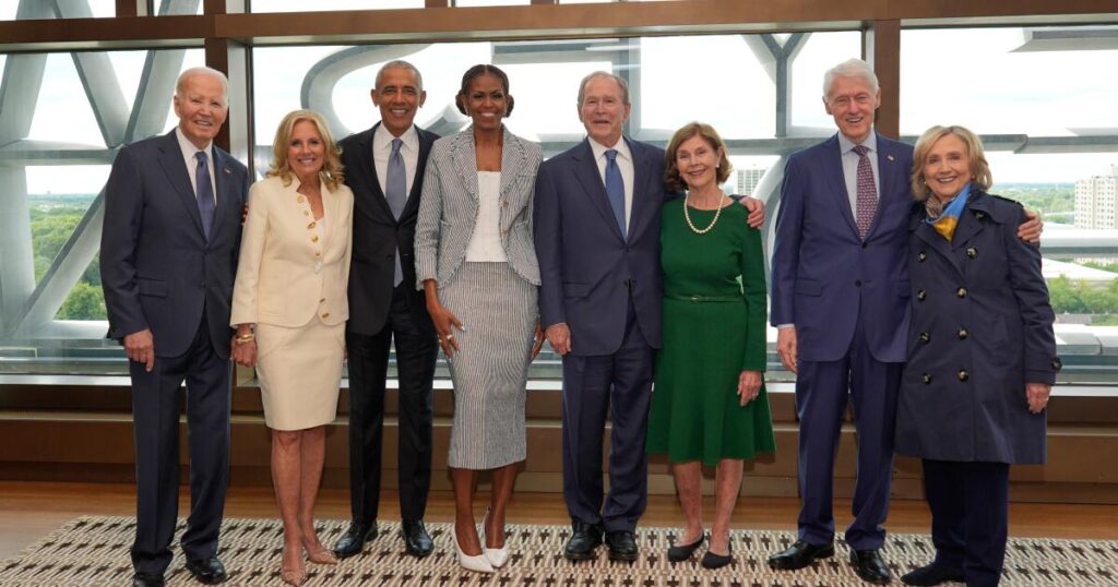 Springsteen, Bono and Stevie Wonder help the Obamas open their presidential museum