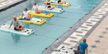 Pilates on a floating mat? This beachfront pool workout in L.A. will challenge your core