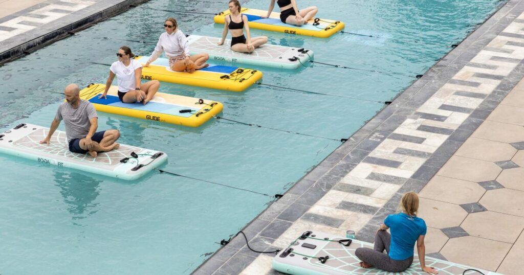 Pilates on a floating mat? This beachfront pool workout in L.A. will challenge your core