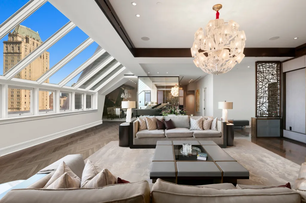 The penthouses are connected by a terrace.