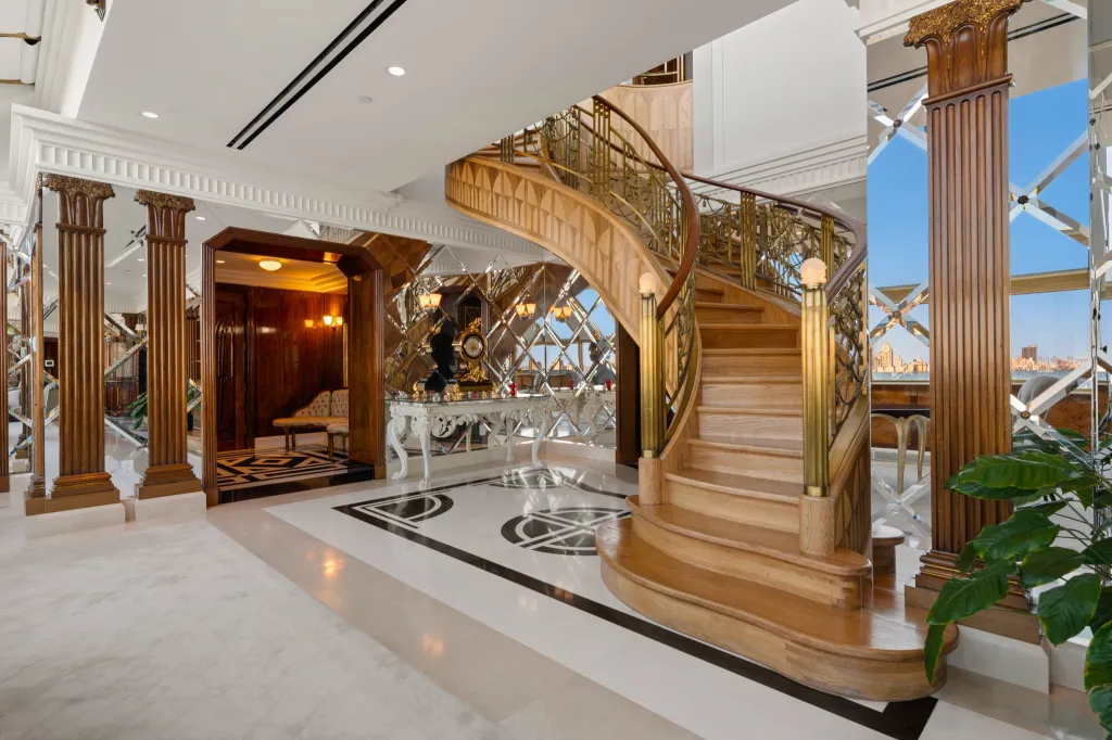 The penthouse spread is grand, similar to Kogan's other American holdings -- but decorated in a different style.